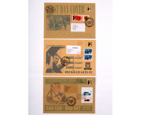 CNPD (Jimmy Cauty, British, born 1956)/World Cup 2006 first day cover with two CNPD stamps/Beckham Gets It, 8th September 200