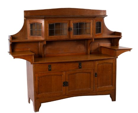 Liberty, British early 20th Century, a "New Studio" oak dresser/sideboard, possibly designed by Leonard Wyburd for the Holbei