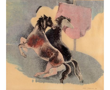 John Rattenbury Skeaping (1901-1980)/Playful Horses/signed and dated '34/lithograph, 26cm x 27cm and/Tory Lawrence/Racehorses