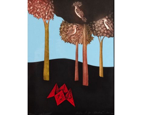 Mila Furstova (Contemporary)/Trees/signed and dated 2006/etching and collage, 45cm x 33cm/Provenance: Martins Gallery, Chelte