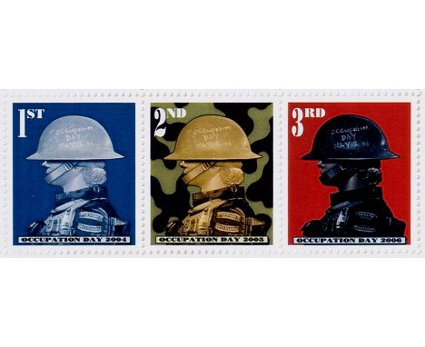 CNPD (Jimmy Cauty, British, born 1956)/Occupation Day 2004-2006/three blocks of three stamps/the sheet, 12cm x 19cm CONDITION