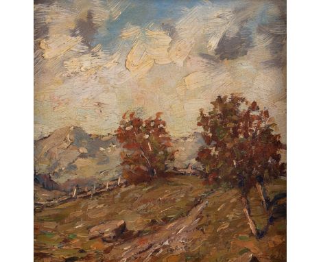 Janette Kerr RSA RWA (Contemporary)/Amongst the Trees/inscribed verso/oil on board, 15cm x 11cm/Provenance: Anthony Hepworth 