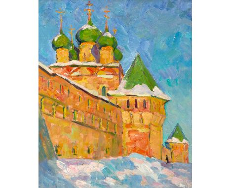 Andrei Bogdanov (born 1941)/Winter Scene, Kremlin, Borisoglebk/cyrillic inscription verso and dated 1983/oil on canvas, 53cm 