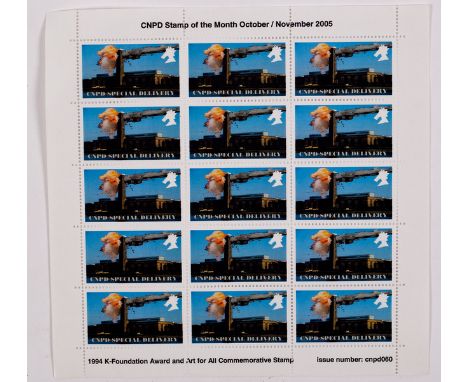 CNPD (Jimmy Cauty, British, born 1956)/a block of fifteen stamps to commemorate the 1994 K-Foundation Award issue number cnpd