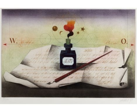 Alois Janak (born 1924)/Pen and Ink Pot/signed and dated 93 in pencil lower right, limited edition 99/200/print, 47cm x 71cm 