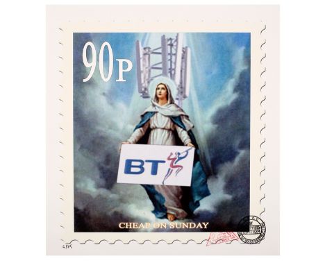 CNPD (Jimmy Cauty, British, born 1956)/90p Cheap on Sunday/ from the stamps of mass destruction series/limited edition print,