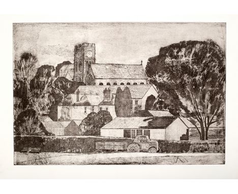 Leslie Duxbury (1921-2001)/View of Ammanford/etching, plate size 30cm x 45cm and/Back of Houses, Llandovery/etching, plate si