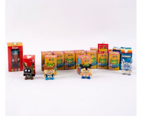 Fifteen limited edition Kid Robot Dunny series soft vinyl toys, mostly David Horvath's 2 Faced Dunny Set 2