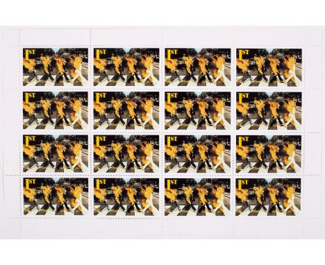 CNPD (Jimmy Cauty, British, born 1956)/Stamps of Mass Destruction, Abbey Road 1st class Beatles Immolation 2006/the sheet, 14