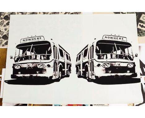 After Jamie Reid/Demand the Impossible (Nowhere buses), print, 60cm x 80cm and sundry other posters attributed to Jamie Reid