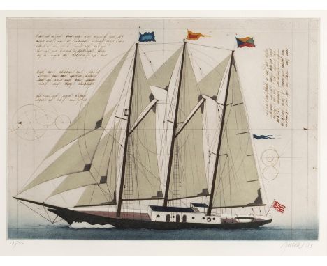 Alois Janak (born 1924)/Clipper at Sea/signed and dated 98 in pencil lower right, limited edition 15/200/print, 36cm x 50cm C