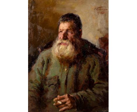Sergei Besedin (1901-1996)/The Farmer/signed and dated upper right 1938/oil on canvas, 81cm x 59cm/Provenance: Artist's Studi