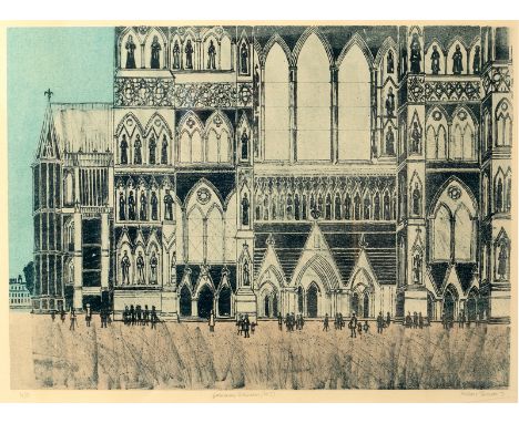 Robert Tavener (1920-2004)/Salisbury Cathedral (no. 7)/ signed and dated '71, limited edition 16/50/lithograph, 41cm x 58cm C