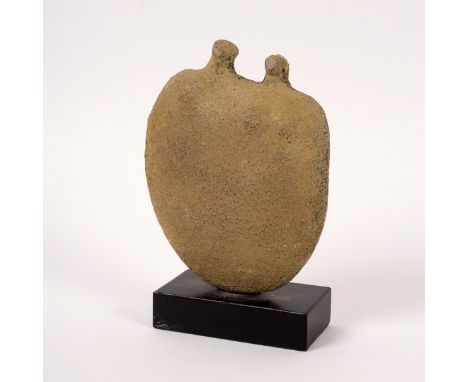 Peter Hayes (born 1946), Couple, a raku sculpture on slate base, 16cm high CONDITION REPORT: Good conditionARR Artist's Resal