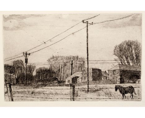 Leslie Duxbury (1921-2001)/Out of Town/etching, plate size 12cm x 19cm/View from a Gate/etching, plate size 12cm x 16cm and/V