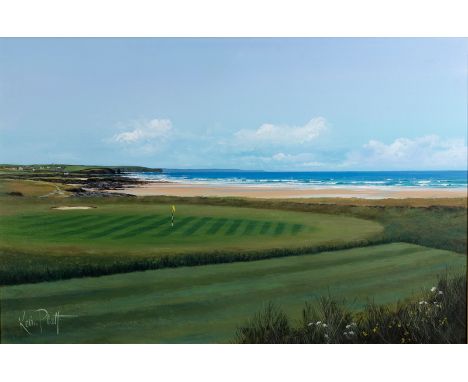 Kevin Platt/Trevose Golf Club and Constantine Bay/signed lower left/oil on canvas, 60cm x 91cm CONDITION REPORT: ARR Artist's