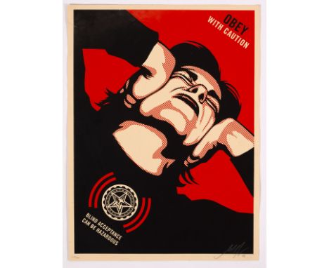 Obey (Shepard Fairey, American, born 1970)/Blind Acceptance Can Be Hazardess/limited edition print 264/300, signed in pencil 