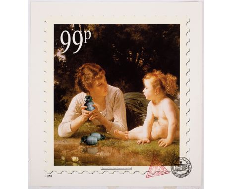 CNPD (Jimmy Cauty, British, born 1956)/Temptation, 99p stamp/limited edition print 10/99, with Cautese National Postage stamp