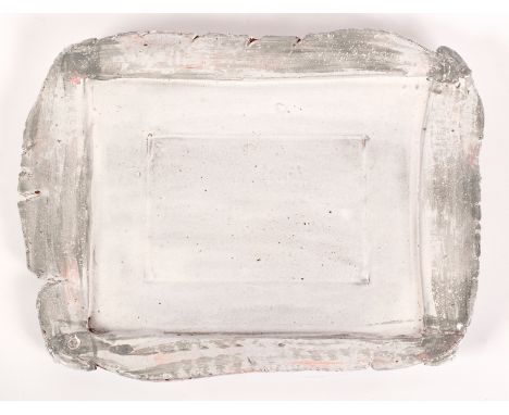 Pat Fuller, a white glazed shaped rectangular platter, impressed mark, 41cm x 31cm CONDITION REPORT: ARR Artist's Resale Righ