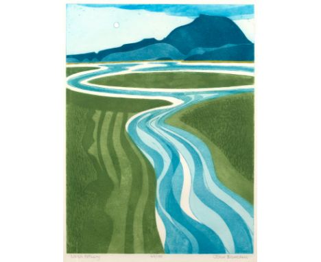 John Brunsdon (1933-2014)/Welsh Estuary/signed/coloured etching, 60cm x 45cm CONDITION REPORT: ARR Artist's Resale Right may 