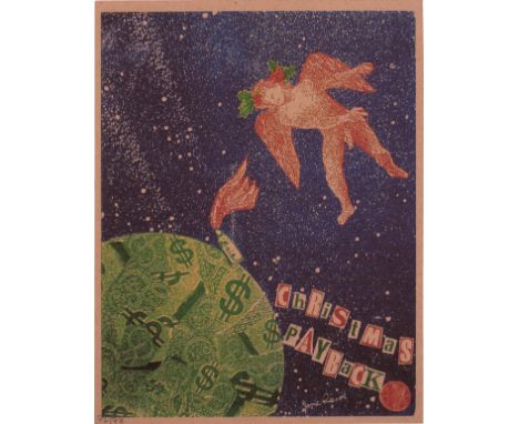 Jamie Reid (British, born 1947)/Christmas Payback/signed and Aquarium stamp verso, limited edition print 72/78, 18cm x 15cm