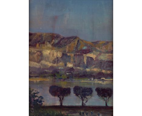 J A Paul (20th Century)/Temple of Hatshepsut, Luxor/signed and dated '93/oil on board, 30cm x 40cm/Chelsea Art Society label 