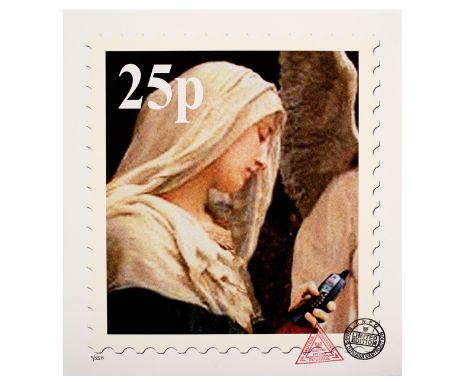 CNPD (Jimmy Cauty, British, born 1956)/Virgin Mary with mobile phone 25p/from the stamps of mass destruction series/limited e