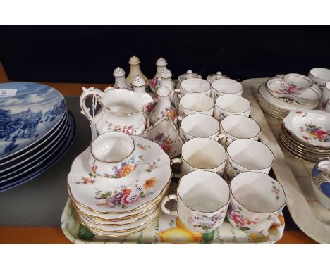 A Royal Crown Derby part tea service along with various matching cruets etc