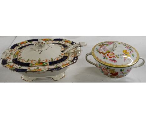 Meakin tureen, ladle & lid + Hammersley pot & lid 