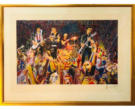 ROLLING STONES - RONNIE WOOD. A framed, hand signed, HC (Hors Commerce) print of a work by Ronnie Wood titled 'B - Stage', si