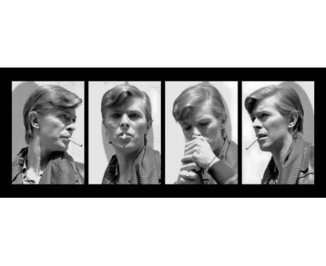 PHILIPPE AULIAC ARCHIVE - DAVID BOWIE. A high quality photographic print, depicting three shots of David Bowie taken circa 19