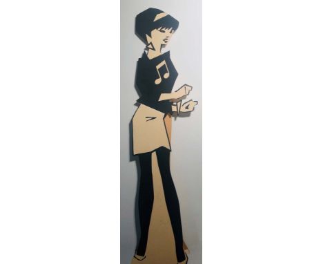 BEAT GIRL / 2 TONE / SKA SHOP DISPLAY. A card shop display depicting the famous 2 tone / Ska heroine 'The Beat Girl'. Measure