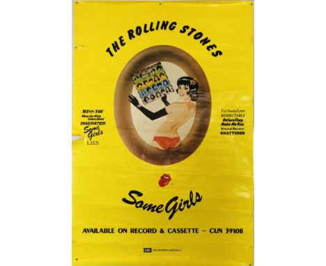 ROLLING STONES SOME GIRLS AUSTRALIAN. An original Australian EMI promo poster for The Rolling Stones - Some Girls (36 x 24").