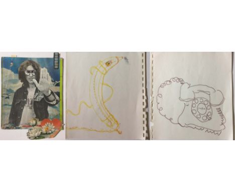GEORGE HARRISON PERSONAL ARTWORK DESIGNS FOR GONE TROPPO ALBUM. 12 sheets from George's sketchbook containing a selection of 