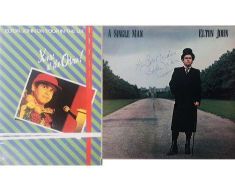 ELTON JOHN. A copy of 'A Single Man' (TRAIN 1) signed to front of sleeve in blue biro by Elton John with inscription 'All Bes