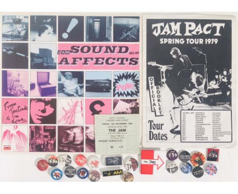 THE JAM. Collection of The Jam memorabilia to include: card 12" 'Sound Affects' display, 1979 programme, ticket and assortmen