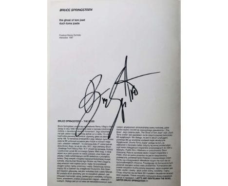 BRUCE SPRINGSTEEN. Two copies of a 1997 programme for the Warsaw, Poland leg of Bruce Springsteen's 'Solo Acoustic' tour, wit
