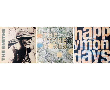 HMV SHOP DISPLAYS - SMITHS/HAPPY MONDAYS/STONE ROSES. Three printed boards depicting album artwork from The Smiths, The Happy