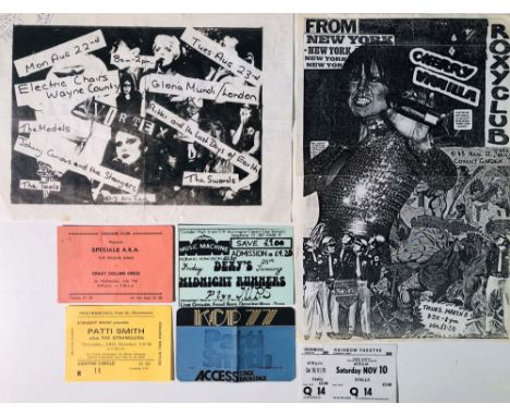 PUNK FLYERS AND TICKETS INC JOY DIVISION. Collection of original Punk memorabilia to include: ticket for Buzzcocks at the Rai