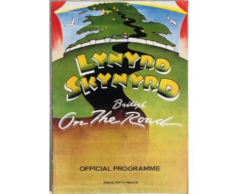 LYNYRD SKYNYRD SIGNED PROGRAMME. A 1977 Lynyrd Skynyrd programme with signatures inside variously from Ronnie Van Zant, Allen