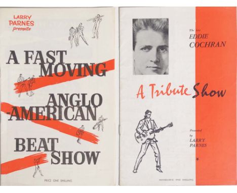 EDDIE COCHRAN PROGRAMMES. Two programmes to include: Eddie Cochran/Gene Vincent at Bristol Hippodrome April 1960 (last shows 