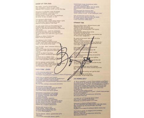 BRUCE SPRINGSTEEN. Two copies of a 1997 programme for the Warsaw, Poland leg of Bruce Springsteen's 'Solo Acoustic' tour, wit
