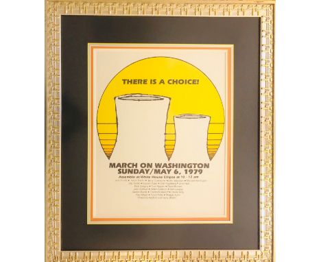 ROGER DEAN/NUCLEAR MARCH 1979. Two framed posters to include: original 1979 "There is a Choice" march on Washington poster (6