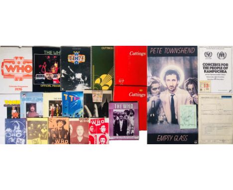 THE WHO. Collection of The Who ephemera to include: a Fishery Card (owned by Roger) signed to the verso in blue ink by Roger 