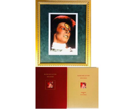DAVID BOWIE/MICK ROCK. Two pieces of Bowie memorabilia to include: a mounted and framed limited edition print (10/100) depict