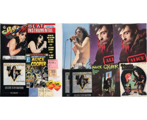 ALICE COOPER. Alice Cooper memorabilia to include: three Welcome To My Nightmare tour programmes, one Nightmare Returns progr