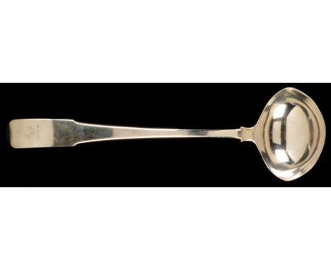 A George III silver ladle, by Thomas Townsend and William Law, Dublin 1805, in fiddle pattern, with engraved cockerel crest, 