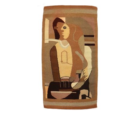 CUBISM,1950s/60s, probably French, a high quality woollen cubist-style tapestry, in the style of Pablo Picasso, 158 x 86cmCon