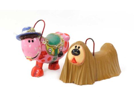 THE MAGIC ROUNDABOUT, c.1993, two fibreglass rides from a coin-operated machine, manufactured by Jolly Roger Amusement Rides,