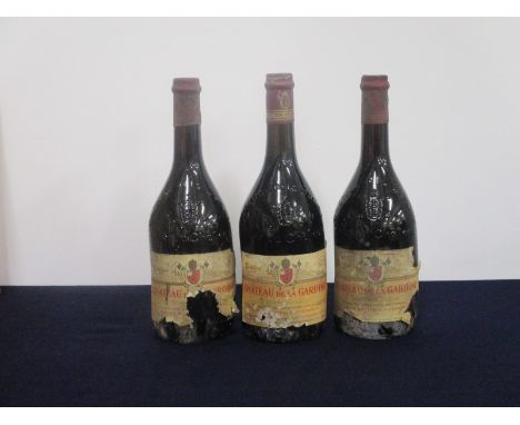 1 bt Châteauneuf du Pape, Ch. de la Gardine 1976 ts, bs/cdl/ pt dis 1 bt Châteauneuf du Pape, Ch. de la Gardine 1980 ms/us, b
